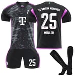 23/24 Ny säsong Borta FC Bayern Munich MULLER Nr 25 Barn Jersey-paket Barn-26