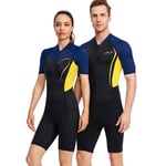 1.5mm Neoprene Men Women Short Sleeve Wetsuit One-piece Shorty Diving Suit UK