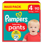 Pampers Baby-Dry Pants, størrelse 4 Maxi, 9-15 kg, Maxi Pack (1 x 90 bukser)