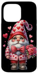 iPhone 14 Pro Max Heart Gnome Graphic And Valentines Flowers For Her Cute Love Case