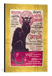 'Encadré Image de Theo Phile Alexandre Steinlen "Poster advertising an exhibition of the' Collection du Chat Noir 'Cabaret at the Hôtel Drouot Métal, Paris, May 1898 d'art dans le cadre de haute qualité Photos fait main, 30 x 40 cm, or Raya