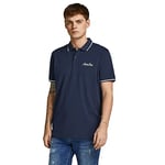 JACK & JONES Men's JORTONS Polo SS NOOS Shirt, Navy Blazer/fit: reg, S