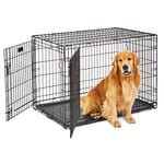 MidWest Homes for Pets 1642DDU Cage Life Stages pliante pour chien, modèle amélioré de grande taille à double porte en métal de 107 cm, noir