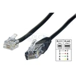 Câble adaptateur RJ11 mâle / RJ45 mâle (10 mètres)