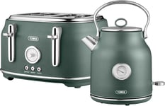 Tower Renaissance Kettle & 4 Slice Toaster Forest Green Matching Kitchen Set