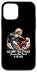 Coque pour iPhone 12 mini Je vous salue Marie pleine de grâce Punch the Devil in the Face Catholic