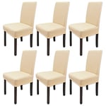 Leeyunbee 6 Pièces Housse de Chaise Moderne élastique, Amovible Lavable Extensible Housses de Chaise de Salle à Manger, Couverture de Chaise pour Décor Salle à Manger, Hôtel et Mariage (Champagne)