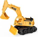 GizmoVine Excavator Toy, Digger, 2 in 1 Friction Model Trucks with Bulldozer, S