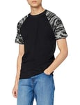 Urban Classics Men's Raglan Contrast Tee T-Shirt, Black/darkcamo, XL