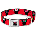 Buckle Down Dybo Minnie Mouse Outline Full Couleur Noir/Blanc/Rouge Polka Dot Collier de Chien