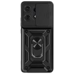 Avizar Case for Motorola Edge 50 Pro Ring Support Sliding Camera Cover, Black