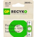 GP Recyko 2600 mAh AA/HR6 4-pakning