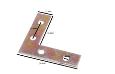 Flat Corner Brace Bracket 50mm X 12.5mm X 1.8mm 5mm Hole YZP Pack Of 50