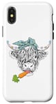 iPhone X/XS Cute Highland Cow Easter Spring Season Eggs Carrot Bandana Case