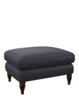 John Lewis Camber Leather Footstool, Dark Leg