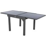 Table de jardin extensible Piazza - HESPERIDE - Gris - Aluminium - Rectangulaire - Extérieur