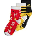 Adidas, X Disney Mickey Mouse Socks 3 Pairs, Socks, Black/Better Scarlet/Bold Gold, M, Unisex-Bambino