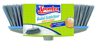 SPONTEX - 1 Tête de balai intérieur - Compatible avec tous manches Spontex - Fibres double action - Bords antichocs