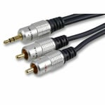 SHIELDED OFC 3.5mm Jack to 2 RCA Audio Cable Twin Phono Plugs Stereo 33ft 10m