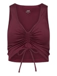 Casall Crease Sleeveless Crop Top Burgundy