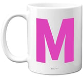 Stuff4 Personalised Alphabet Pink Initial Mug - Letter M Mug, Gifts for Her, Mothers Day, Birthday Gift for Mum, 11oz Ceramic Dishwasher Safe Mugs, Anniversary, Valentines, Christmas, Retirement