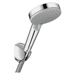 Hansgrohe - Vernis Blend Set de douche avec support mural, Douchette 100 Vario 2 jets EcoSmart, Flexible 160cm, Chrome (26278000)