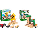 BRIO World Freight Goods Station for Kids Age 3 Years Up - Compatible With All BRIO Railway Train Sets and Accessories & World World Train Signal Station for Kids Age 3 Years Up
