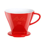 Melitta Porte Filtre à Café en Porcelaine, Pour Over, Rouge, Taille 102