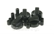 4 X Smeg Cooker Oven Hob Black Control Knobs & Adaptors