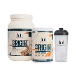 Origin Bundle - Protein - Caramelised Biscuit - Stim-Free - Orange Mango Soda - Shaker