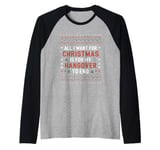 Funny Christmas Hangover Raglan Baseball Tee