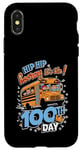 Coque pour iPhone X/XS 100 Days of School Bus Driver Kids Teacher Hooray 100