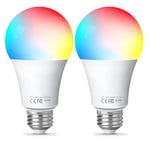 Fitop Ampoule Intelligente Wifi Led Smart Bulb E27, 10W RGBCW Ampoule Connectee Alexa, Compatible avec Alexa/Google Home, Ampoule Dimmable Lumière Blanche Chaude Sans Moyeu Nécessaire