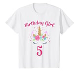 Youth 5th Birthday Girl Unicorn Outfit 5th Birthday T-Shirt