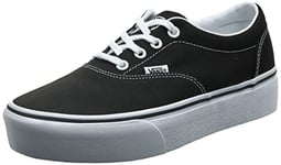 Vans Women's Doheny Platform Sneaker, Black Canvas Black White 187, 6 UK