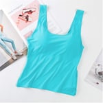 MAZS Tank Top Women Seamless Ice Silk Vest Crop Tee Padded Sexy Girls Camisole Lingerie Sleep