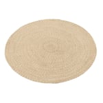 Tapis Rond Bohème "Miami" 150cm Naturel & Blanc