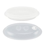 Microwave Steamed Fish Plate W/Cover PP Fast Heat Conduction Microwave Steame UK