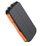 Wireless Power Bank, 25000 Mah Solar Power Bank Outdoor Waterproof Portable Charger Power Bank Dual USB Mobile Base for Power Tools,Orange