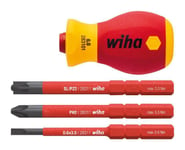 Wiha 41230 VDE Stubby Screwdriver Set 3 Slim Bits 3.5mm Slotted, PH2 SL/PZ2