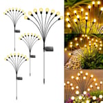 Amzxart Lot de 4 lampes solaires d'extérieur - Étanche IP65 - 32 LED - Interrupteur automatique - Lampes solaires de jardin pour cours, pelouses, balcons