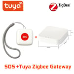 capteur SOS,alarme pour personnes âgées,étanche,interrupteur d'urgence,fonctionne avec Tuya Zigbee hub,application Smartlife - Type SOS Add Gateway