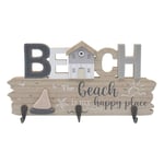 Beach wooden plaque with hooks The Beach is My Happy Place  Nautical