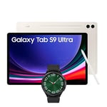 Samsung Galaxy Tab S9 Ultra 5G Android Tablet, 256GBStorage, Beige, 3 Year Extended Warranty with a Samsung Galaxy Watch6 Classic, Bluetooth, 47mm, Graphite (UK Version)