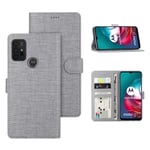 Foluu for Motorola Moto G30 Case, Moto G30 Flip/Folio Cover Wallet Magnetic Closure Card Slots Cash Holder Stand Kickstand Clear TPU Bumper Shockproof Protective Case for Motorola Moto G30 (Gray)