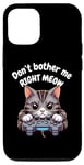 Coque pour iPhone 14 Pro chat gamer manette video gamer jeu jouer drôle miau