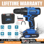 CORDLESS COMBI DRILL DRIVER ELECTRIC BATTERY POWER SCREWDRIVER WITH BITS SET