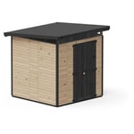 Upyard Abri de Jardin Strongbox XL - Robuste Cabane à Outils en Bois avec Fondation WPC Résistante à l'humidité et Toit en Plastique résistant,