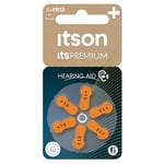 ITSON, PR13 Piles Zinc-air, Paquet de 6, idéales pour Les appareils auditifs Intra-Auriculaires et Supra-Auriculaires, Emballage sans Plastique, PR13(48) IT/6RM