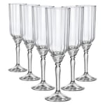 6x Bormioli Rocco Florian Champagne Flutes Prosecco Wine Glasses 210ml Clear